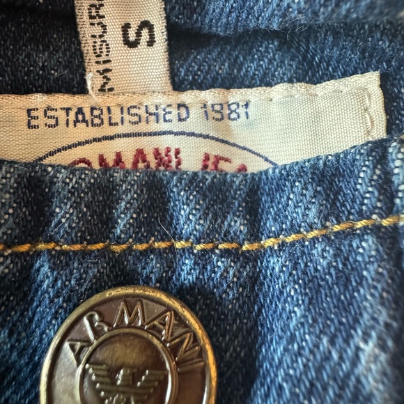 Giorgio Armani Jeans Reversible Denim Jean and Plaid Wool Jacket Vest - Picture 3 of 6